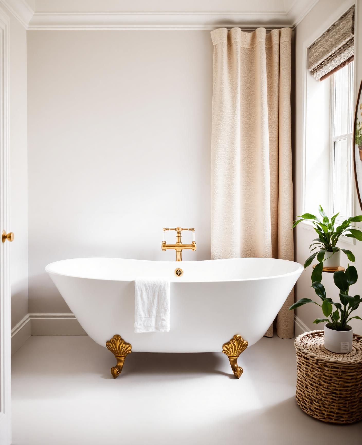 Salle de bain avec baignoire